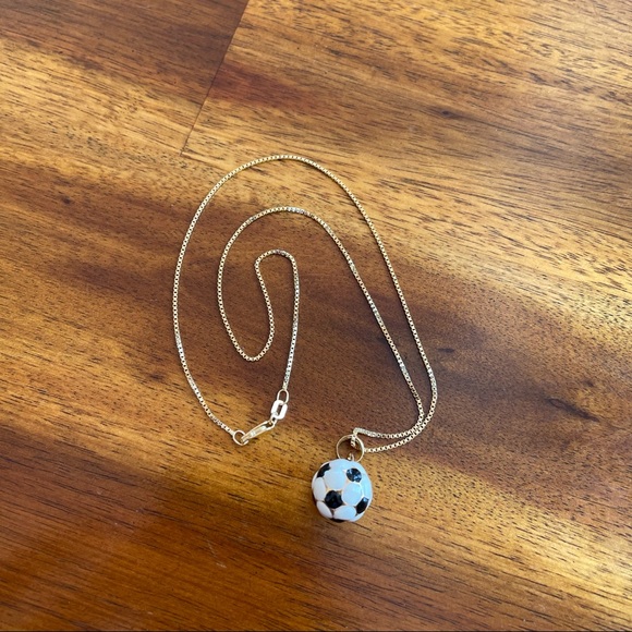 14K gold soccer ball charm necklace - Picture 6 of 9